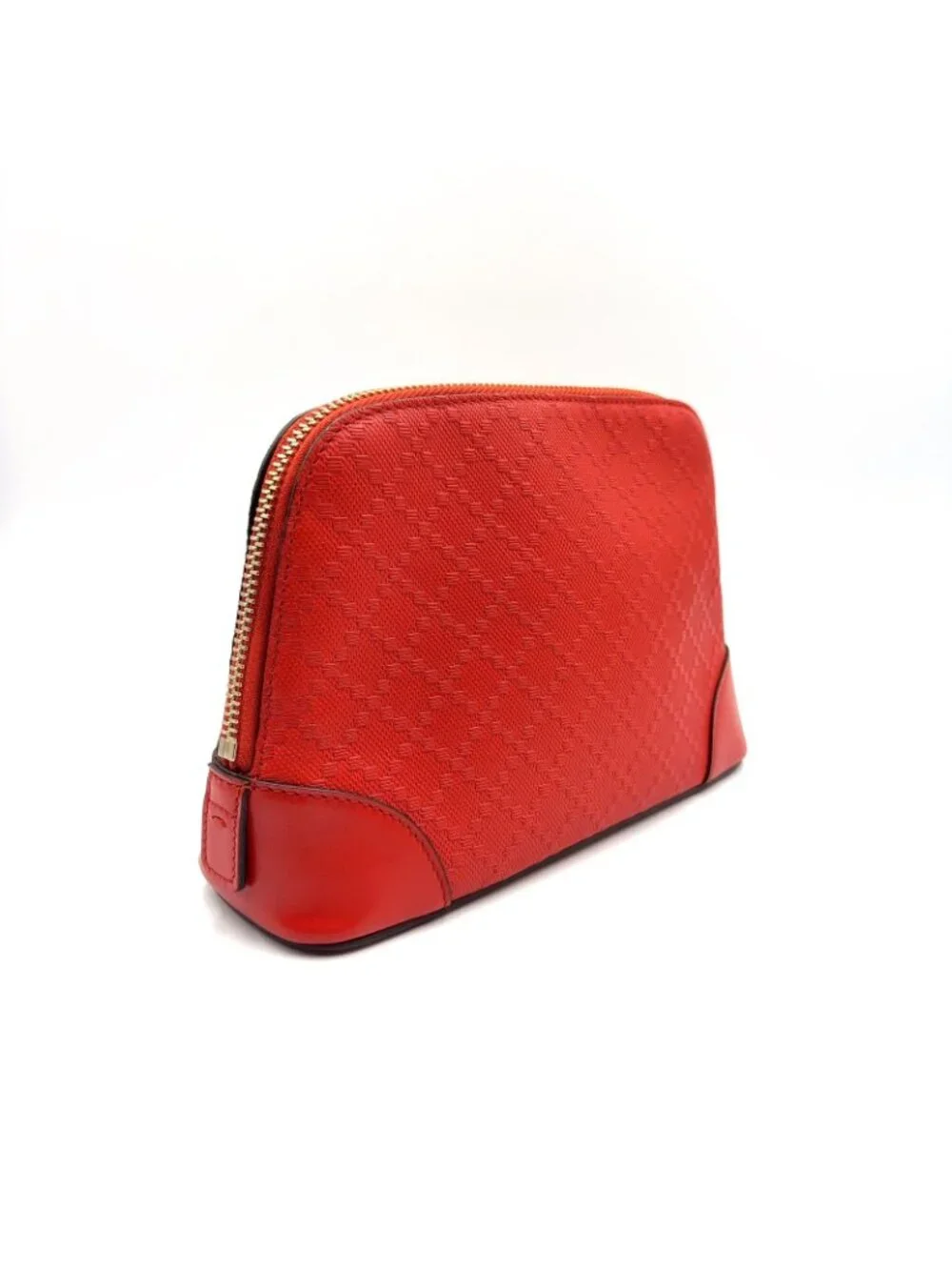 Gucci Diamante Leather Red Pouch Gold